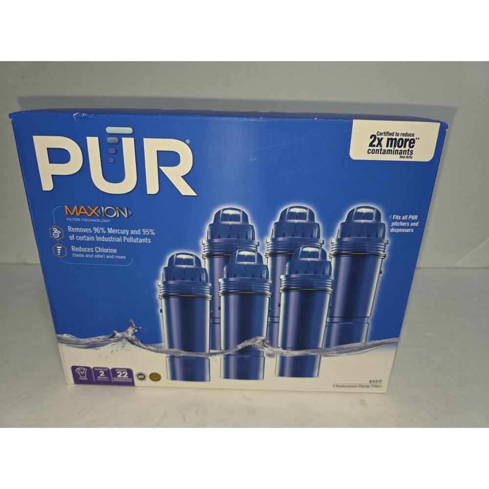 (6) Pack Genuine PUR Maxion Replacement Pitcher Water Filter Refill New Open Box